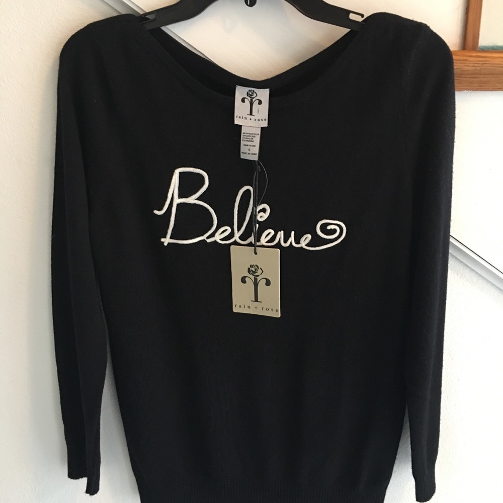 Rain & rose believe sweater retail $100. 50% off